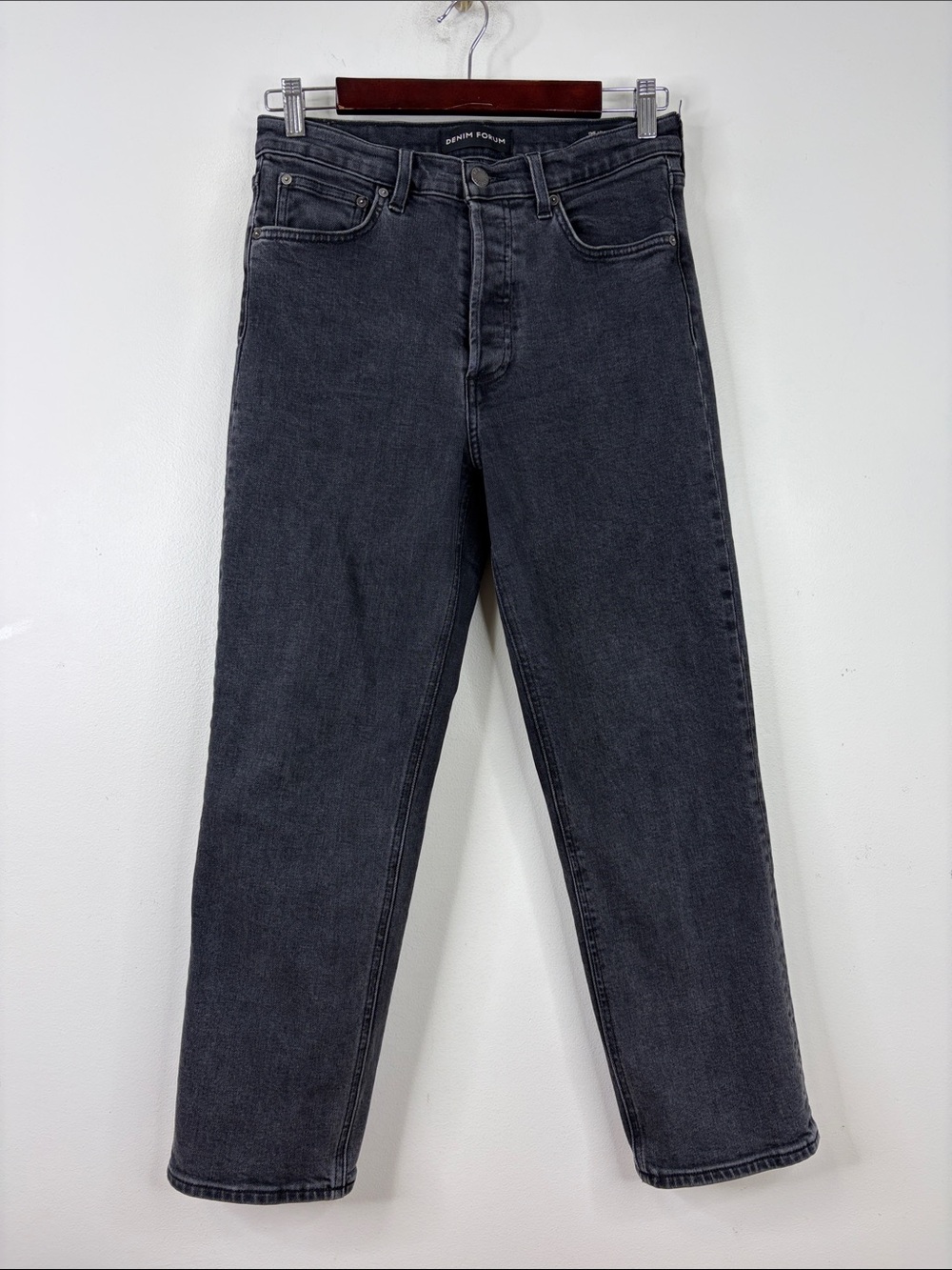 Denim Forum Jeans Womens 28 x 25 Arlo High Rise Straight Black Retro Aritzia